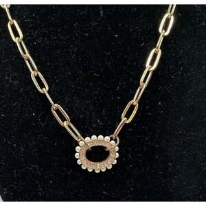Gold‎ Tone Link Chain Necklace w Pearl Toggle Pendant | Styled Statement